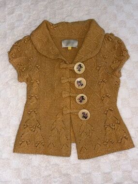 Anthropologie Leifsdottir Mustard Yellow
Sylvan Scene Sweater • Size Medium